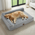 Orthopedic Sofa Pet Bed for Large Dogs with Waterproof Lining, Nonskid Bottom, Removable Washable Cover, Joint Relief Comfort Dog Bed, Durable Pet Sofa Bed Gray
