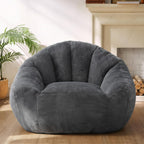 Sillón Puff para Adultos, Sofá Individual Tipo Concha con Relleno de Espuma de Recuperación, Tejido Suave y Respaldo Alto Envolvente, para Salón, Dormitorio, Lectura, Gaming y Relax