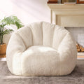 Sillón Puff para Adultos, Sofá Individual Tipo Concha con Relleno de Espuma de Recuperación, Tejido Suave y Respaldo Alto Envolvente, para Salón, Dormitorio, Lectura, Gaming y Relax