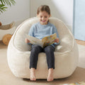 Sillón Puf de Pana Suave con Respaldo Alto y Asiento Envolvente, Sin Montaje, Portátil con Asa, para Toda la Familia