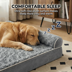 Orthopedic Sofa Pet Bed for Large Dogs with Waterproof Lining, Nonskid Bottom, Removable Washable Cover, Joint Relief Comfort Dog Bed, Durable Pet Sofa Bed Gray
