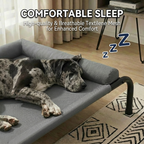 Cama Elevada para Perros con Cojines Suaves en 3 Lados, Cama Transpirable de Malla Textilene, Estructura Metálica Resistente, Fácil de Limpiar, para Perros Pequeños, Medianos y Grandes