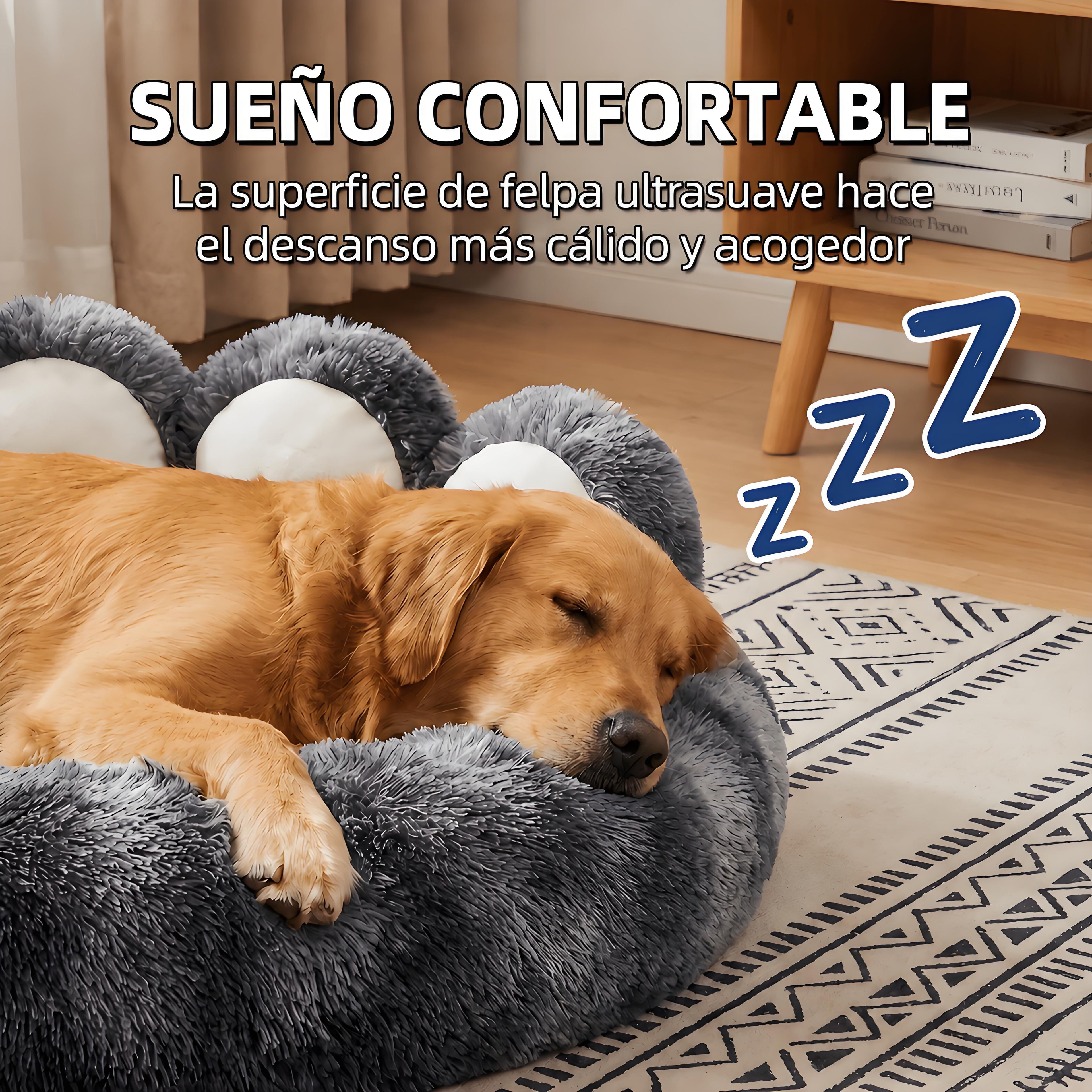 Cama para Perros, Sofá Acolchado con Respaldo y Bordes Elevados, Superficie de Felpa Ultrasuave, Colchón Suave y Cómodo, Gris