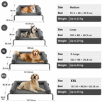 Cama Elevada para Perros con Cojines Suaves en 3 Lados, Cama Transpirable de Malla Textilene, Estructura Metálica Resistente, Fácil de Limpiar, para Perros Pequeños, Medianos y Grandes