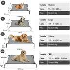 Cama Elevada para Perros, Estructura Metálica Resistente con Malla Textilene Transpirable, Hamaca Refrigerante Lavable para Interior y Exterior, Fácil de Limpiar, Gris