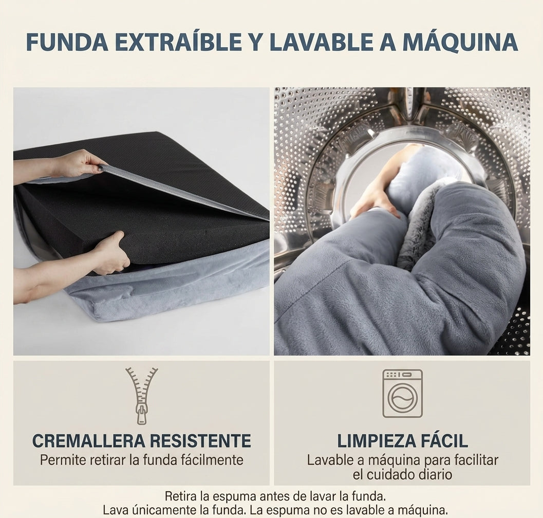 Cama para Perros con Bordes Acolchados Tipo Valla, Espuma de Confort Transpirable, Funda Extraíble y Lavable con Protección Interior, para Perros Pequeños, Medianos y Grandes
