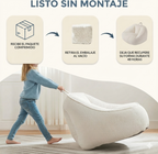 Sillón Puf de Pana Suave con Respaldo Alto y Asiento Envolvente, Sin Montaje, Portátil con Asa, para Toda la Familia