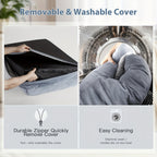 Cama para Perros Ortopédica y Lavable, Colchón Rectangular de Espuma de Alta Elasticidad con Superficie Suave Acolchada y Funda Extraíble, para Perros Pequeños, Medianos y Grandes, Gris