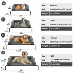 Cama Elevada para Perros con Cojines Suaves en 3 Lados, Cama Transpirable de Malla Textilene, Estructura Metálica Resistente, Fácil de Limpiar, para Perros Pequeños, Medianos y Grandes