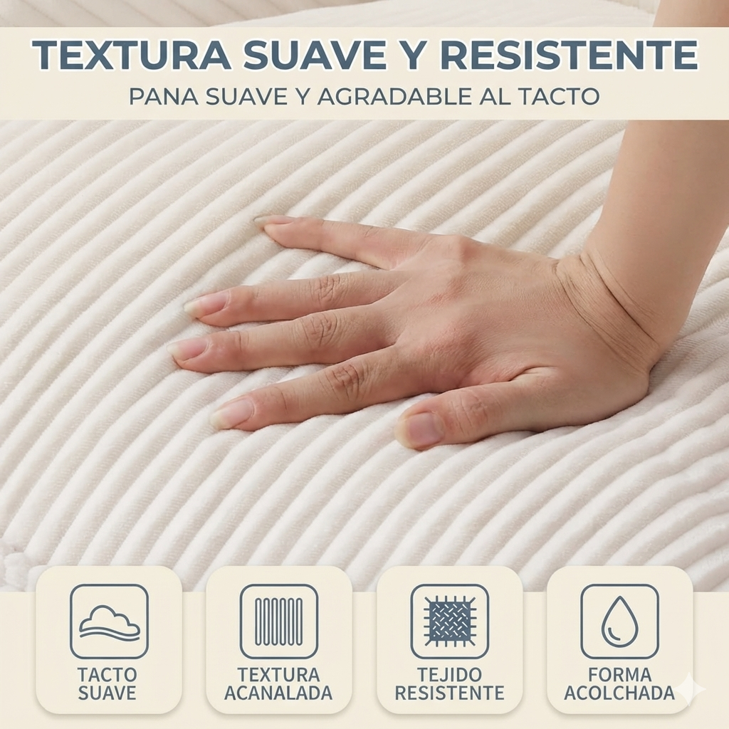 Sillón Puf de Pana Suave con Respaldo Alto y Asiento Envolvente, Sin Montaje, Portátil con Asa, para Toda la Familia