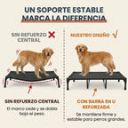 Cama Elevada para Perros de Exterior con Malla Teslin Transpirable, Soporte Central Reforzado según Talla, Patas Antideslizantes, Secado Rápido, para Perros Pequeños, Medianos y Grandes