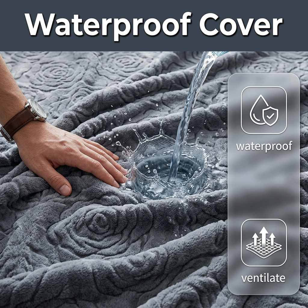 Cama Ortopédica  para Perros Grandes y Gigantes, Sofá Cama en L con Esponja de Alta Densidad, Funda Impermeable Extraíble y Lavable a Máquina, Superficie de Terciopelo Suave, 137 × 91 × 19 cm, Gris