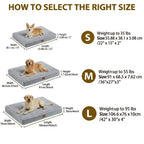 Cama para Perros Ortopédica y Lavable, Colchón Rectangular de Espuma de Alta Elasticidad con Superficie Suave Acolchada y Funda Extraíble, para Perros Pequeños, Medianos y Grandes, Gris