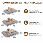 Cama para Perros Ortopédica y Lavable, Colchón Rectangular de Espuma de Alta Elasticidad con Superficie Suave Acolchada y Funda Extraíble, para Perros Pequeños, Medianos y Grandes, Gris