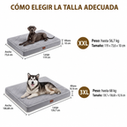 Cama para Perros Ortopédica y Lavable, Colchón Rectangular de Espuma de Alta Elasticidad con Superficie Suave Acolchada y Funda Extraíble, para Perros Pequeños, Medianos y Grandes, Gris