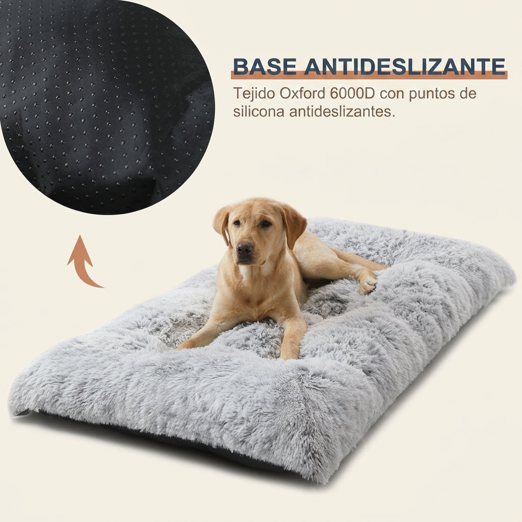 Cama para Perros de Felpa Ultrasuave , Colchoneta Mullida con Relleno de Alta Elasticidad, Versátil para Cama y Jaula, para Perros Pequeños, Medianos y Grandes