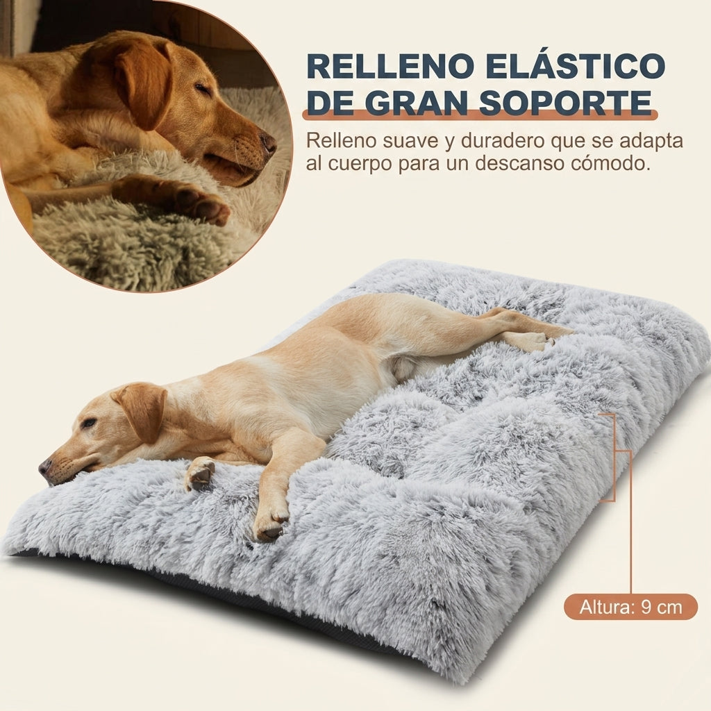 Cama para Perros de Felpa Ultrasuave , Colchoneta Mullida con Relleno de Alta Elasticidad, Versátil para Cama y Jaula, para Perros Pequeños, Medianos y Grandes