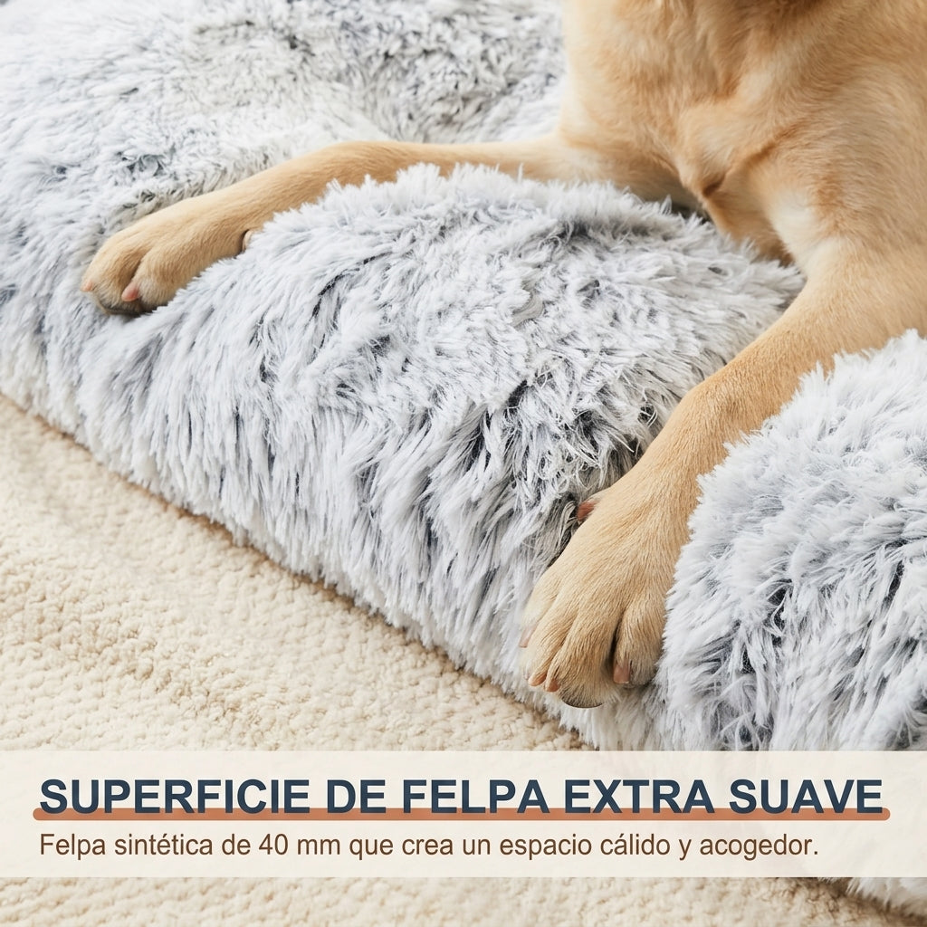 Cama para Perros de Felpa Ultrasuave , Colchoneta Mullida con Relleno de Alta Elasticidad, Versátil para Cama y Jaula, para Perros Pequeños, Medianos y Grandes