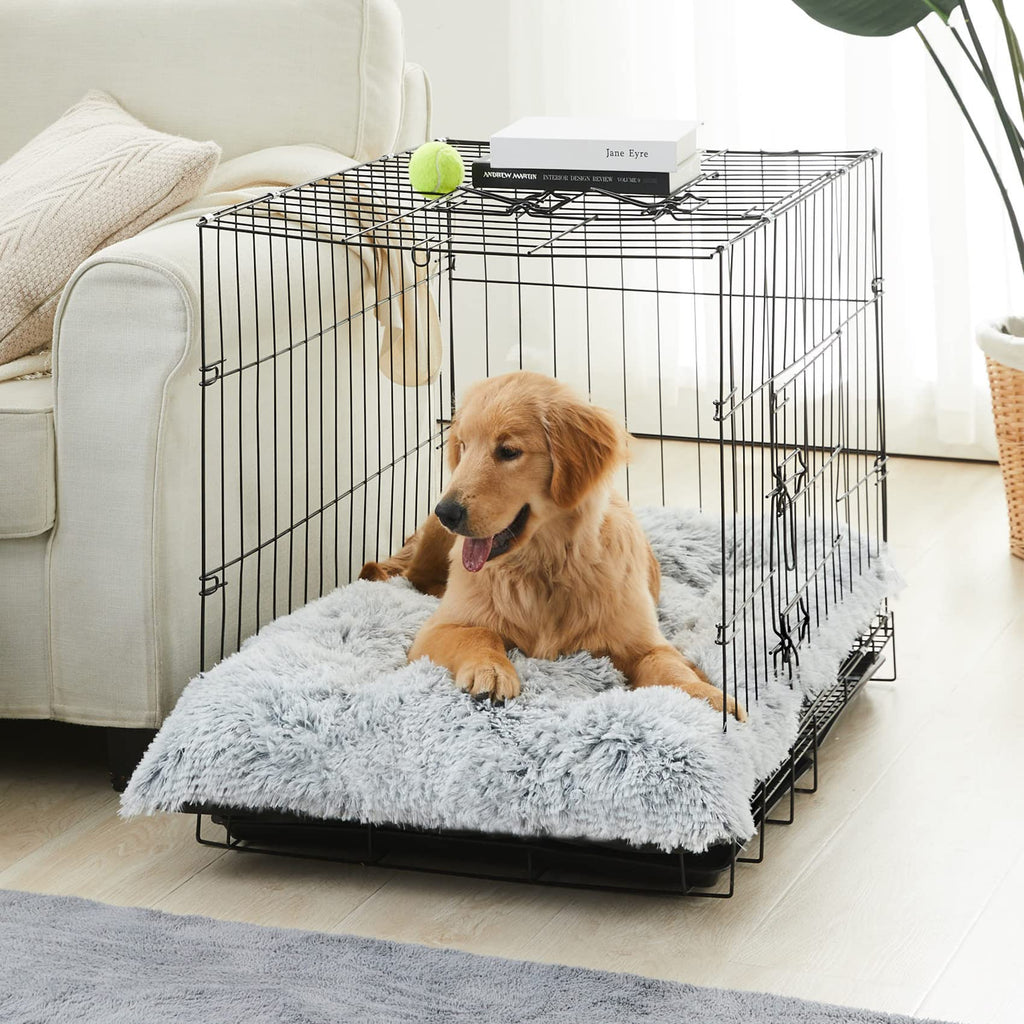 Cama para Perros de Felpa Ultrasuave , Colchoneta Mullida con Relleno de Alta Elasticidad, Versátil para Cama y Jaula, para Perros Pequeños, Medianos y Grandes